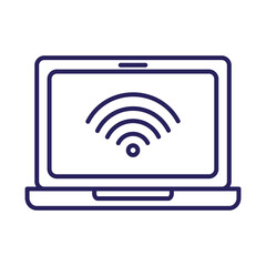 laptop with wifi signal