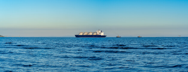 the tanker transports liquefied gas