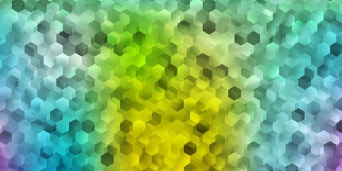 Light multicolor vector pattern with hexagons.