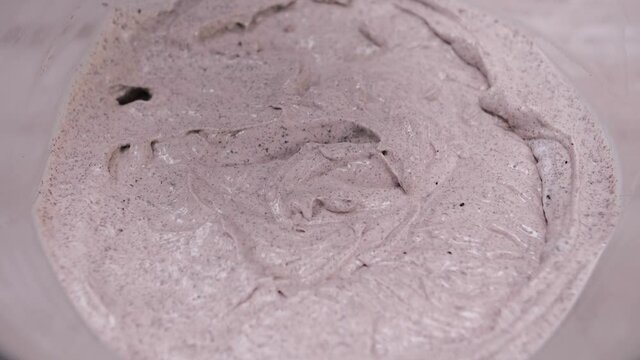 making  oreo cookie mousse with mixer slow motion