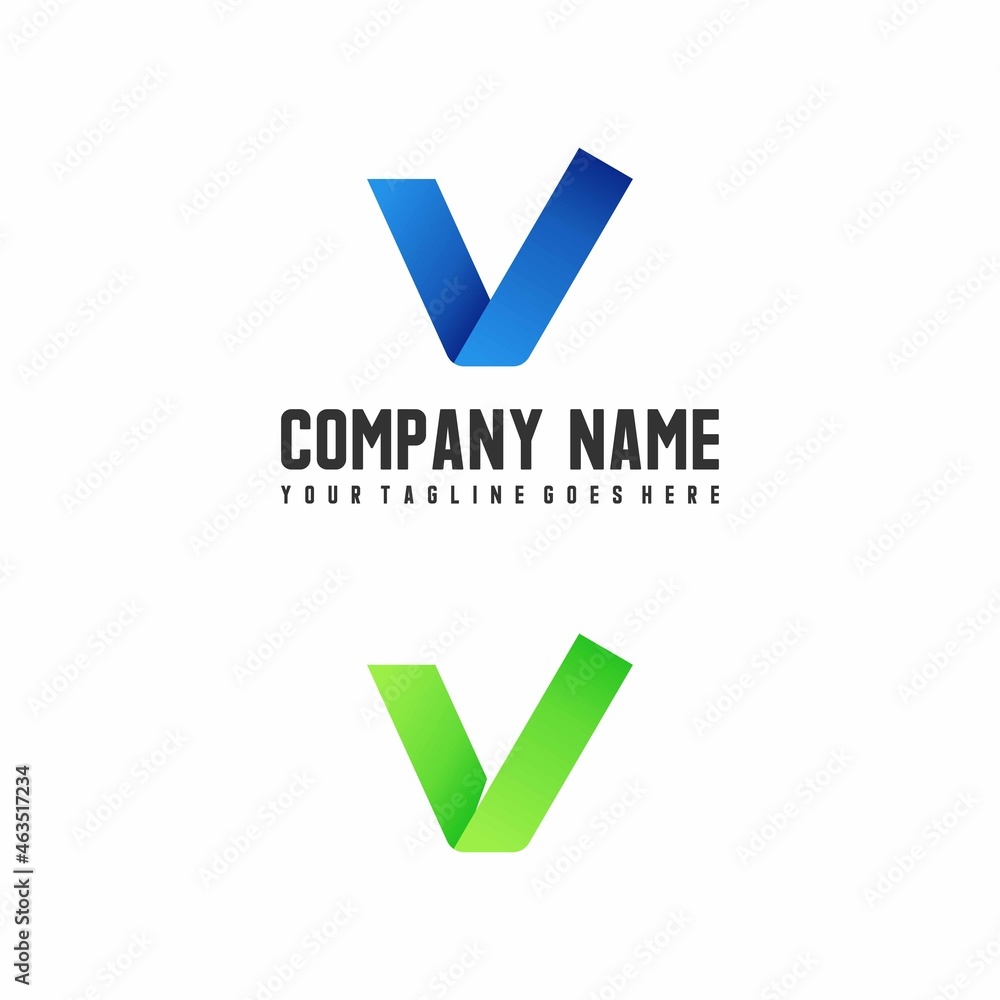 Fototapete simple and unique letter or word v attractive font image graphic icon logo design abstract concept v