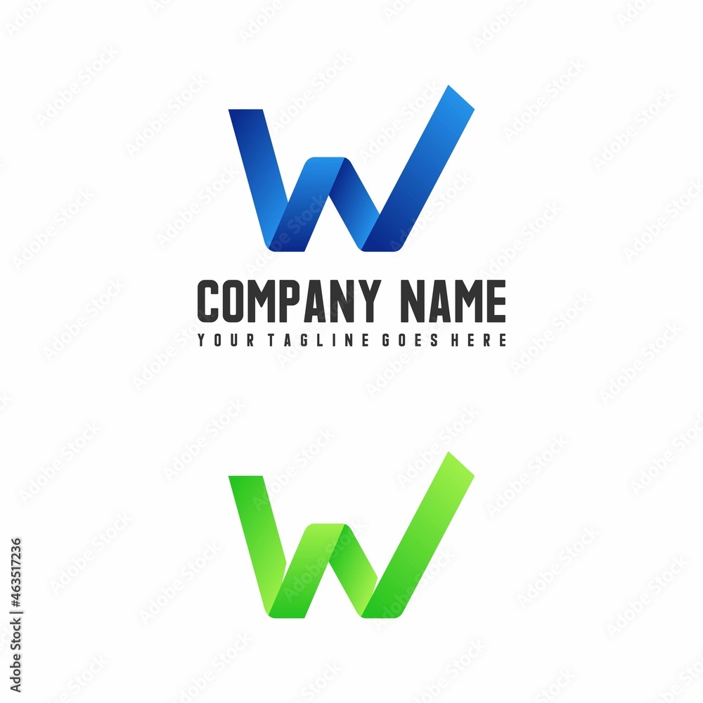 Fototapete simple and unique letter or word w attractive font image graphic icon logo design abstract concept v