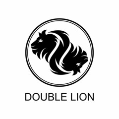 Simple and unique two lion heads that flip or turn around image graphic icon logo design abstract concept vector stock. Can be used as a symbol related to animal or character.