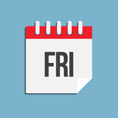 Template icon page calendar, day of week Friday