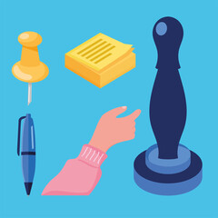 five notary services icons