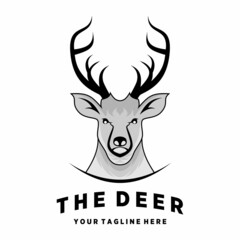 unique and simple deer head with attractive horn image graphic icon logo design abstract concept vector stock. Can be used as symbol relating to animal or character