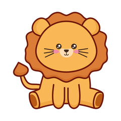 Fototapeta premium cute little kawaii leon