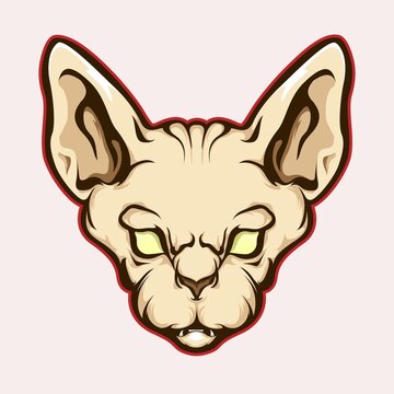 illustration vector graphic of sphinx cat head vector good for logo, t shert .