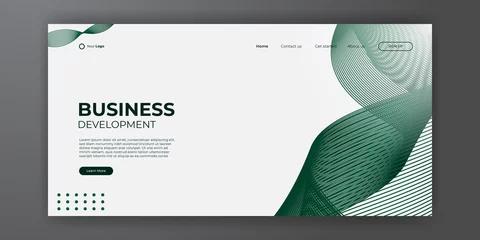 Fotobehang Modern business landing page abstract background. Web background template design with modern shape and simple technology concept. Vector illustration © SyahCreation