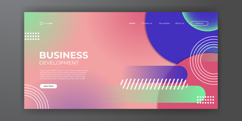 Modern business landing page abstract background. Web background template design with modern shape and simple technology concept. Vector illustration