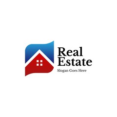 simple real estate logo icon with gradient color