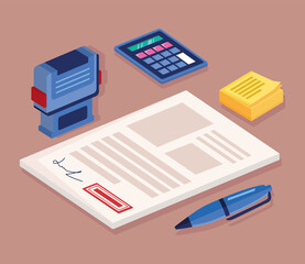 document and notary services icons