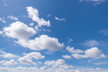 Panoramic view of clear blue sky and clouds, clouds with background.