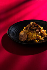 Uzbek national Plov with salad