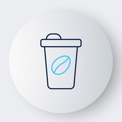 Line Coffee cup to go icon isolated on white background. Colorful outline concept. Vector