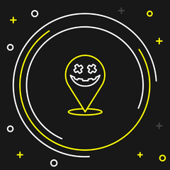 Line Happy Halloween holiday icon isolated on black background. Colorful outline concept. Vector