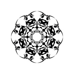 Ornamental round floral pattern. Colorful ornament with vintage elements