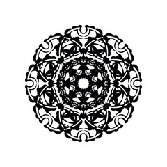 Elegant vector round ornament in the style of barogue. Abstract traditional pattern with oriental elements