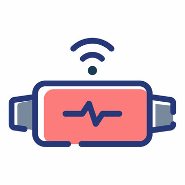 recommend clip art: smartband band monitoring health single isolated icon with dash or dashed line style