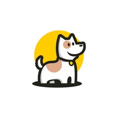 illustration of a cute dog for any business logo related to dog or pet.