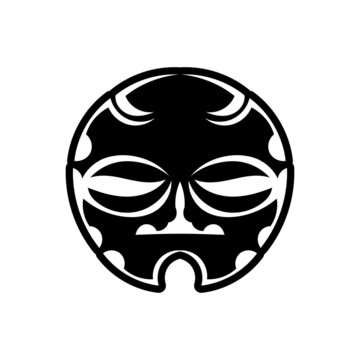 Maori traditional mask. Polynesian tattoo styled mask. Vector illustration.