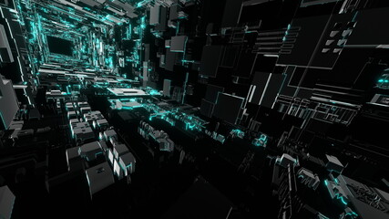 トンネル VJ 未来都市 サイバー空間 青 [別Verあり]