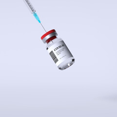 3d render vaccination, covid-19 pills vaccine.