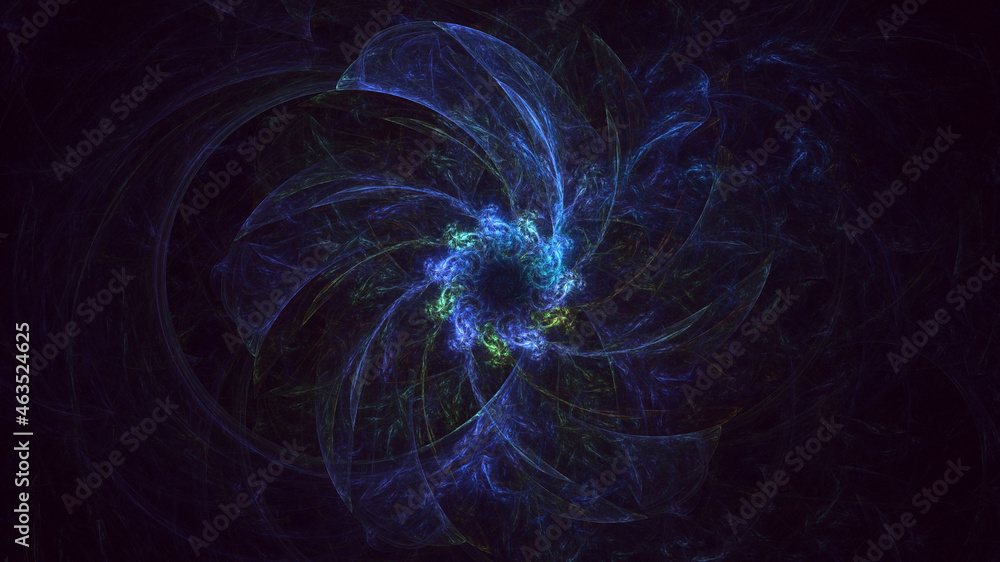 Poster 3d rendering abstract fractal light background
