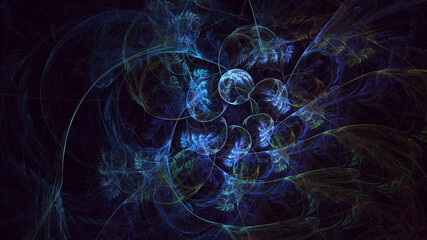 3D rendering abstract colorful fractal light background