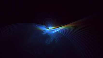 3D rendering abstract fractal light background