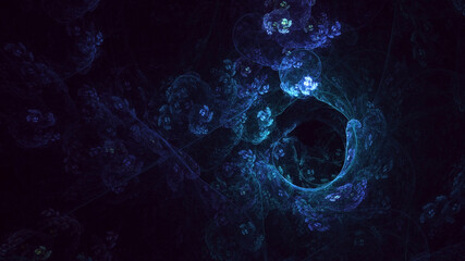 3D rendering abstract colorful fractal light background