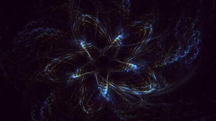 3D rendering abstract colorful fractal light background