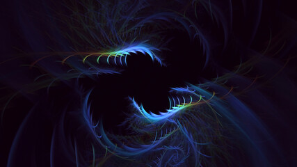 3D rendering abstract colorful fractal light background