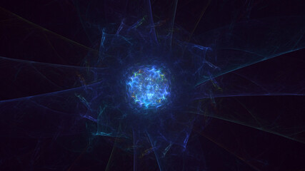 Naklejka premium 3D rendering abstract round light background