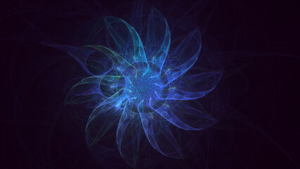 3D rendering abstract multicolor fractal light background