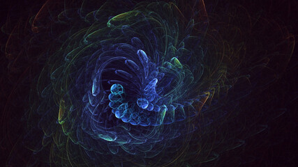 Obraz premium 3D rendering abstract multicolor fractal light background