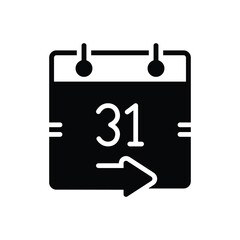 Black solid icon for come date 