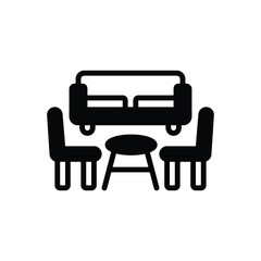 Black solid icon for furniture  