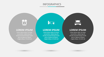 Set Bed, Alarm clock and Big bed. Business infographic template. Vector