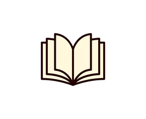 Open book line icon. High quality outline symbol for web design or mobile app. Thin line sign for design logo. Color outline pictogram on white background