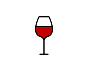Glass flat icon. Single high quality outline symbol for web design or mobile app.  Holidays thin line signs for design logo, visit card, etc. Outline pictogram EPS10