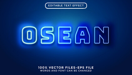osean text. editable text effect premium vectors