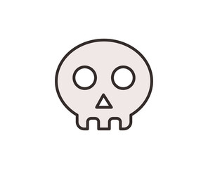 Skull line icon. High quality outline symbol for web design or mobile app. Thin line sign for design logo. Color outline pictogram on white background