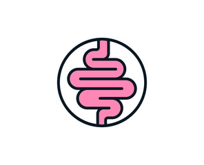 Intestines line icon. High quality outline symbol for web design or mobile app. Thin line sign for design logo. Color outline pictogram on white background
