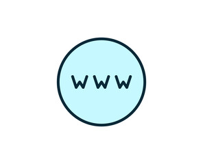 WWW premium line icon. Simple high quality pictogram. Modern outline style icons. Stroke vector illustration on a white background. 