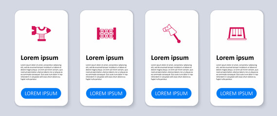 Set Swings for kids, Toy horse, Education logic game and plane. Business infographic template. Vector