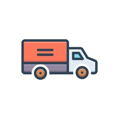 Color illustration icon for truck