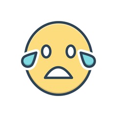Color illustration icon for cry
