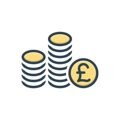 Color illustration icon for pound