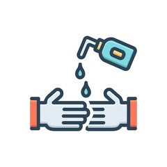 Color illustration icon for rub